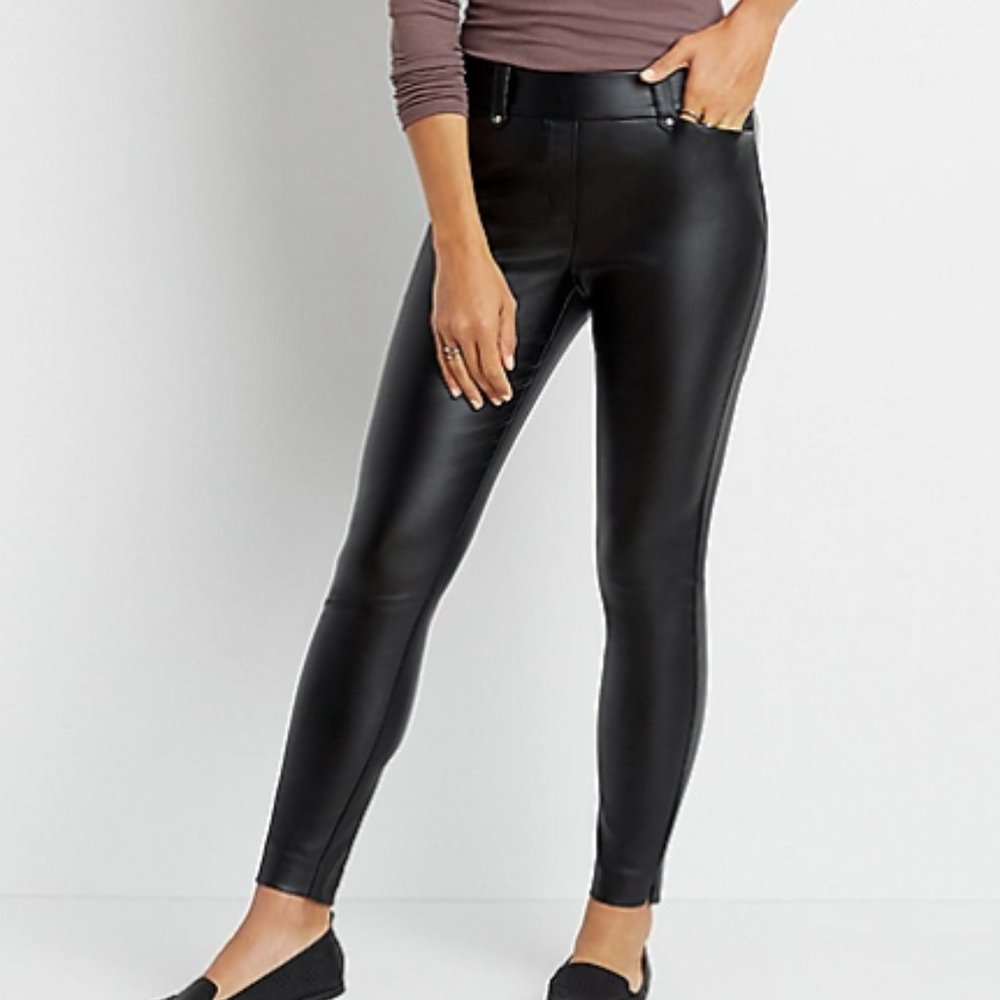 NEW Maurices Faux Leather Bengaline Skinny Pants
